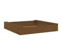 vidaXL Bac à Sable avec Sièges, Jeu de Sable pour Enfants, Aire de Jeux pour Tout-petits Jardin Extérieur, Marron Miel Carré 825033
