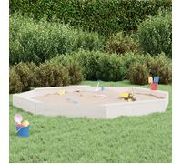 vidaXL Bac à sable 825024 octogone avec sièges Blanc pour enfants