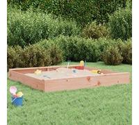 vidaXL Bac à Sable avec Sièges, Jeu de Sable pour Enfants, Aire de Jeux pour Tout-petits Jardin Extérieur, Carré Bois Massif 825042 Brun G