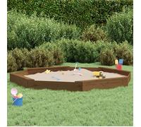 vidaXL Bac à Sable avec Sièges, Jeu de Sable pour Enfants, Aire de Jeux pour Tout-petits Jardin Extérieur, Marron Miel 825026