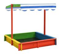 vidaXL Bac à sable avec toit réglable Bois de sapin Multicolore UV50 Multicolore G