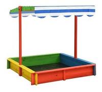 vidaXL Bac à sable avec toit réglable Bois de sapin Multicolore UV50 Multicolore G