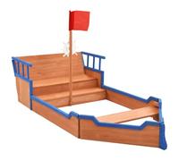 vidaXL Bac à Sable Bateau Pirate Equipement de Jeu Aire de Jeu Enfants Garçons Filles Jardin Extérieur 190x94,5x101 cm Bois de Sapin