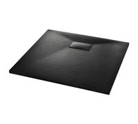 vidaXL Bac de douche rectangulaire 144778 SMC Noir 90 x 80 cm Trou de drain 9 cm