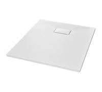 vidaXL Bac de Douche Receveur de Douche Rectangulaire Salle de Bain Maison Intérieur Trou de Drain Standard de 9 cm SMC Blanc 90x70 cm