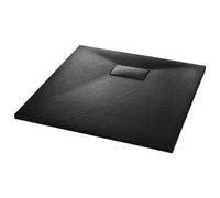 vidaXL Bac de douche SMC Noir 80 x 80 cm