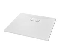 vidaXL Bac de Douche Receveur de Douche Rectangulaire Salle de Bain Maison Intérieur Trou de Drain Standard de 9 cm SMC Blanc 90x80 cm