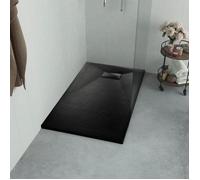 vidaXL Bac de Douche Receveur de Douche Rectangulaire Salle de Bain Maison Intérieur Trou de Drain Standard de 9 cm SMC Noir 144780