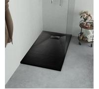 vidaXL Bac de douche rectangulaire 144778 SMC Noir 90 x 80 cm Trou de drain 9 cm