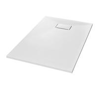 vidaXL Bac de Douche Receveur de Douche Rectangulaire Salle de Bain Maison Intérieur Trou de Drain Standard de 9 cm SMC Blanc 120x70 cm