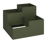 vidaXL Boîte à plantes moderne vert olive | Jardin en métal 100 x 60 cm pour l'extérieur Élégante décoration d'intérieur pour balcon, horticulture rectangulaire durable