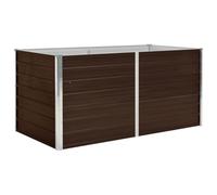 vidaXL Bac de Jardin en Acier Galvanisé 160x80x77 cm, Marron, Bordure de Sécurité Pliable, Résistant aux Intempéries, Bac à Fleurs et Légumes, DIY Jardin, Terrasse