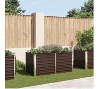 vidaXL Bac de Jardin en Acier Galvanisé 160x80x77 cm, Marron, Bordure de Sécurité Pliable, Résistant aux Intempéries 45709