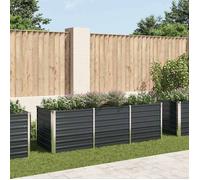vidaXL Bac de Jardin en Acier Galvanisé 240x80x77 cm, Anthracite, Fond Ouvert, Bac à Fleurs et Légumes, DIY 45726