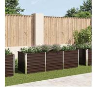 vidaXL Bac de Jardin en Acier Galvanisé 240x80x77 cm, Marron, Résistant, Fond Ouvert, Bac à Fleurs et Légumes, DIY, 45713