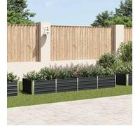 vidaXL Bac de Jardin en Acier Galvanisé 320x80x45 cm, Anthracite, Fond Ouvert, Bac à Fleurs et Légumes, DIY 45729