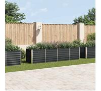 vidaXL Bac de jardin DIY 45728 en acier galvanisé 320x80x77 cm Anthracite Fond ouvert