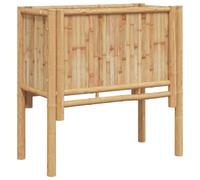 vidaXL Bac de Jardin surélevé en Bambou pour l'extérieur 70 x 35 x 70 cm, Style Rustique, Parfait pour la véranda ou Le Balcon, avec Une Finition Naturelle Qui Tient dans Le Temps. Idéal pour Planter
