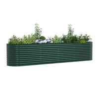 Vidaxl Bac De Jardin Surélevé Vert 400x80x81 Cm En Acier Galvanisé