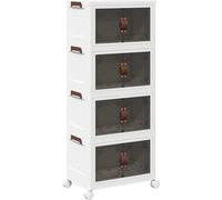 vidaXL Bac de rangement à roulettes Empilable 4 étages 28 L