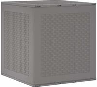 vidaXL Bac de stockage de jardin avec porte Gris clair 55 x 53 x 57 cm Polypropylène