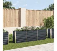 vidaXL Bac rectangulaire en acier galvanisé 240x40x77 cm Anthracite – fond ouvert – 47043