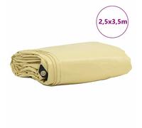 Vidaxl Bâche 650g / M² Beige 2,5 X 3,5 M Toile Avec Revêtement En Pvc