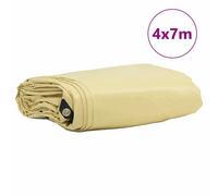 Vidaxl Bâche 650g / M² Beige 4 X 7 M Toile Avec Revêtement En Pvc