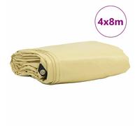 Vidaxl Bâche 650g / M² Beige 4 X 8 M Toile Avec Revêtement En Pvc
