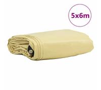 Vidaxl Bâche 650g / M² Beige 5 X 6 M Toile Avec Revêtement En Pvc