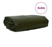 Vidaxl Bâche 650g / M² Vert Olive 3 X 4 M Toile Avec Revêtement En Pvc