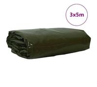 Vidaxl Bâche 650g / M² Vert Olive 3 X 5 M Toile Avec Revêtement En Pvc