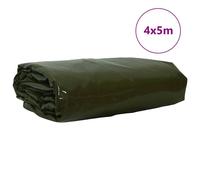 Vidaxl Bâche 650g / M² Vert Olive 4 X 5 M Toile Avec Revêtement En Pvc