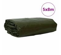 Vidaxl Bâche 650g / M² Vert Olive 5 X 8 M Toile Avec Revêtement En Pvc