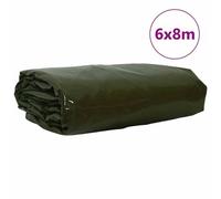 Vidaxl Bâche 650g / M² Vert Olive 6 X 8 M Toile Avec Revêtement En Pvc