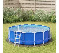 vidaXL Bâche de piscine gris clair Ø244 cm géotextile polyester