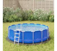 vidaXL Bâche de piscine gris clair Ø244 cm géotextile polyester