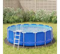 vidaXL Bâche de piscine gris clair Ø306 cm géotextile polyester