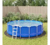 vidaXL Bâche de Piscine, Tapis de Sol Rond, Couverture de Piscine, Protection de Piscine Jardin Terrasse, Gris Clair Ø428 cm Géotextile Polyester