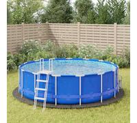 vidaXL Bâche de Piscine, Tapis de Sol Rond, Couverture de Piscine, Protection de Piscine Jardin Terrasse, Gris Clair Ø458 cm Géotextile Polyester Gris clair G