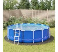 vidaXL Bâche de Piscine, Tapis de Sol Rond, Couverture de Piscine, Protection de Piscine Jardin Terrasse, Gris Clair Ø500 cm Géotextile Polyester