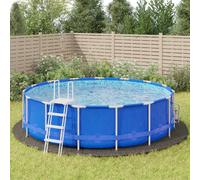 vidaXL Bâche de piscine gris clair Ø550 cm géotextile polyester