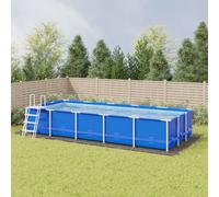 vidaXL Bâche de piscine gris clair 999x500 cm géotextile polyester