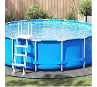 vidaXL Bâche de piscine ronde Ø458 cm Géotextile polyester Gris clair