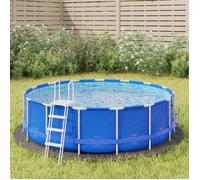 vidaXL Bâche de piscine ronde géotextile polyester Ø306 cm Gris clair