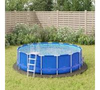 vidaXL Bâche de piscine ronde – Tapis de sol, géotextile polyester, Gris clair Ø366 cm