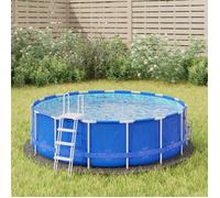 vidaXL Bâche de piscine 94215, tapis de sol rond, géotextile polyester, gris clair Ø244 cm