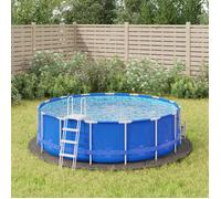 vidaXL Bâche de Piscine, Tapis de Sol Rond, Couverture de Piscine, Protection de Piscine Jardin Terrasse, Gris Clair Ø366 cm 94225