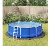 vidaXL Bâche de Piscine Tapis de Sol Rond Couverture de Piscine Protection de Piscine Jardin Terrasse Gris Clair Ø396 cm 94218