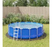Bâche de Piscine, Tapis de Sol Rond, Couverture de Piscine, Protection de Piscine Jardin Terrasse, Gris Clair Ø396 cm Géotextile Polyester